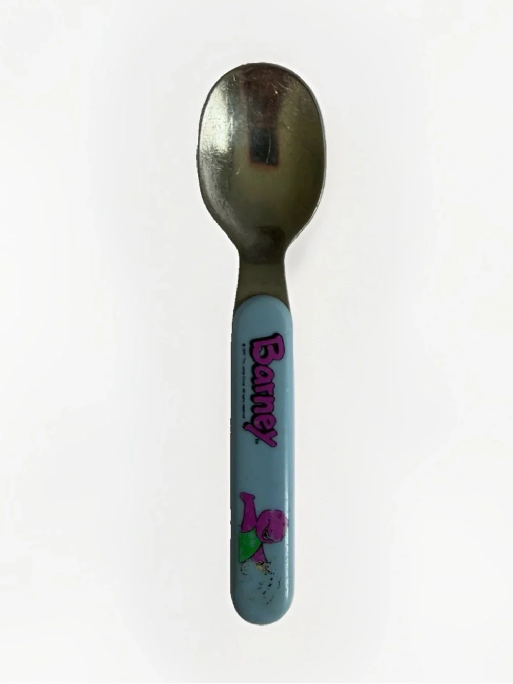 Vintage 90s Toddler Spoon Lot Barney Blues Clues Bunny Stainless Steel Flatware